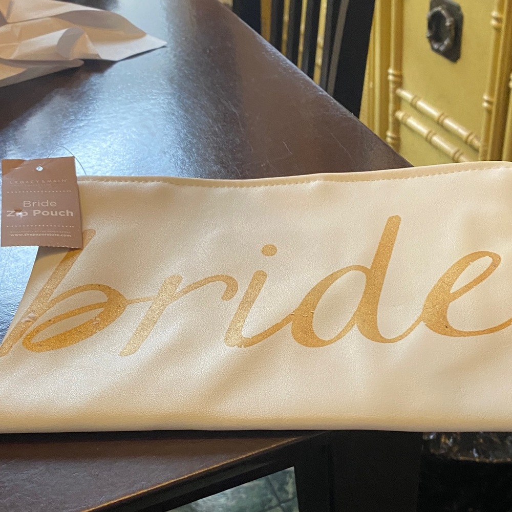 Spritz Cream and Gold Bride Pouch
